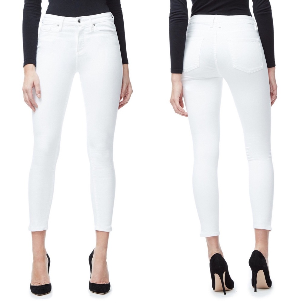 NWOT Good American "Good Legs Crop" white jeans